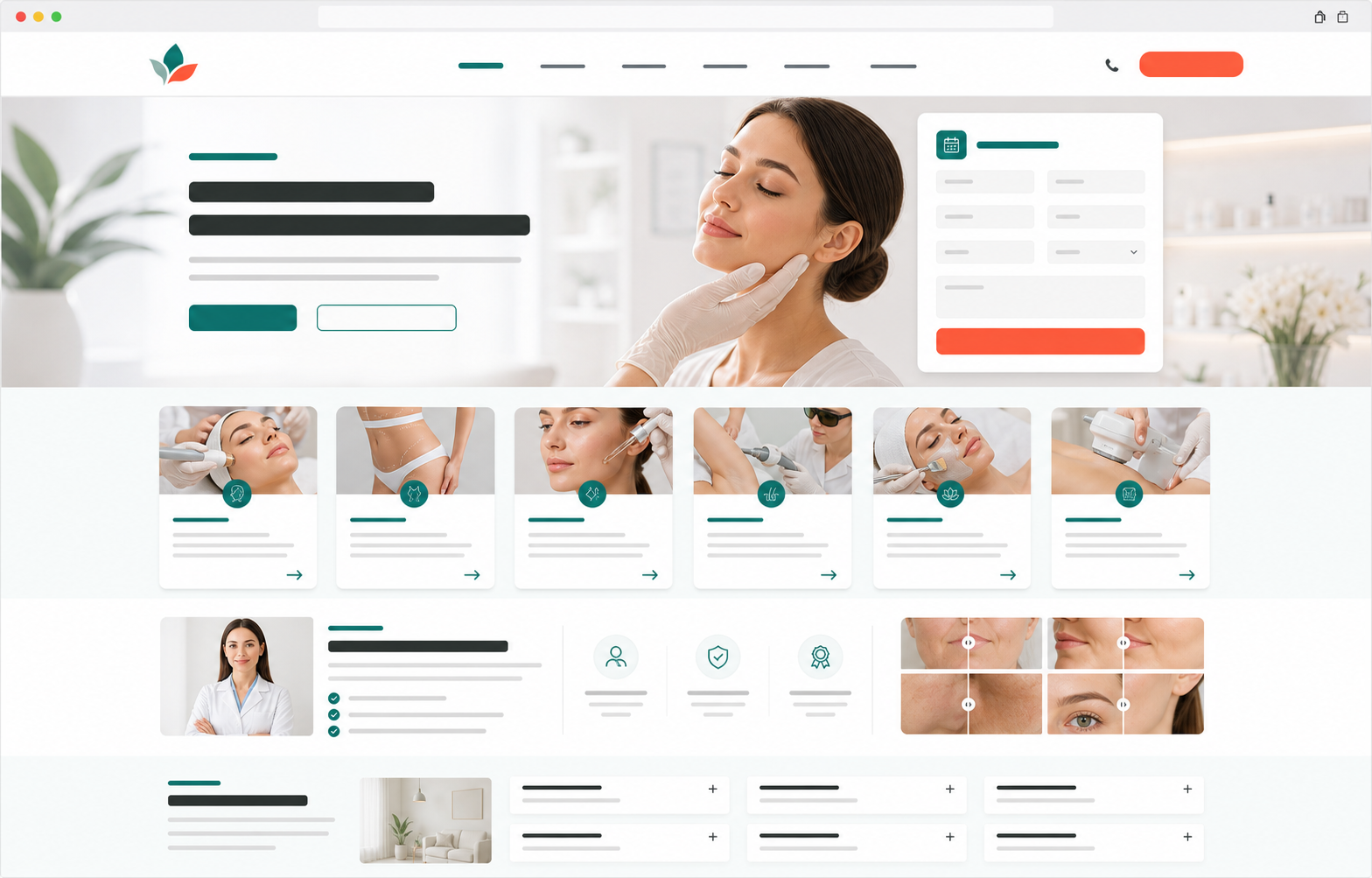 Healthcare and beauty website case mockup
