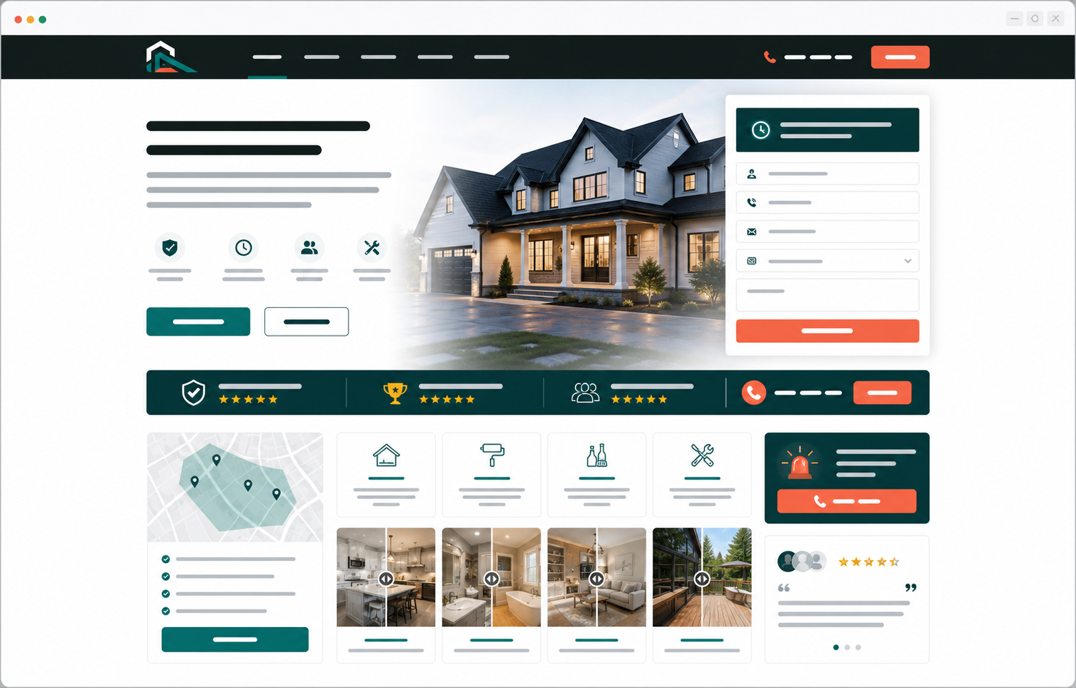Home services website case mockup