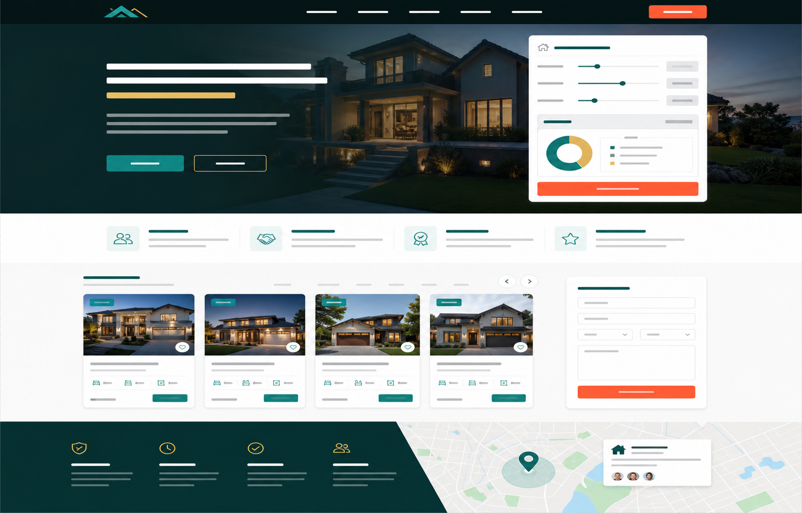 Real estate and mortgage website case mockup